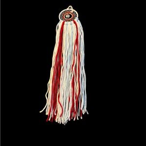 Red white and blue vintage camper wall hanging